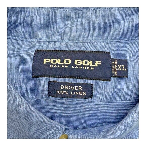 Polo Golf Ralph Lauren Driver Kashmir Blue Linen Button Down Shirt - Picture 2 of 9
